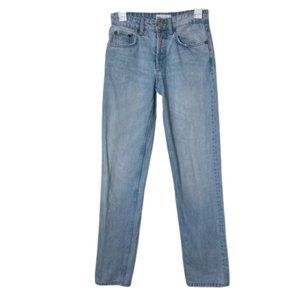 Zara light wash denim straight leg mom dad jeans size 2